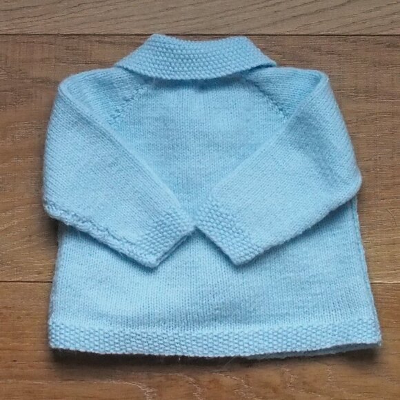 Hank Knit Baby Sweater in Baby Blue - Picture 2 of 2